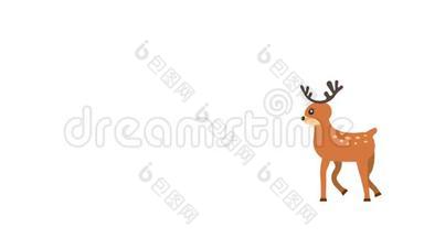 卡通鹿行走动画与可选的卢马哑光。 包括阿尔法·卢马·马特。